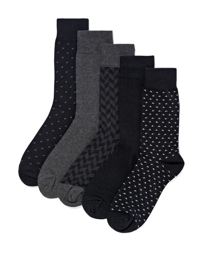 Herrensocken mit Grafik - 5 Paar schwarz schwarz - 4100130BLACK - HEMA