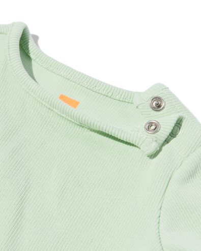 2 t-shirts bébé côtelés citron vert menthe 74 - 33046953 - HEMA