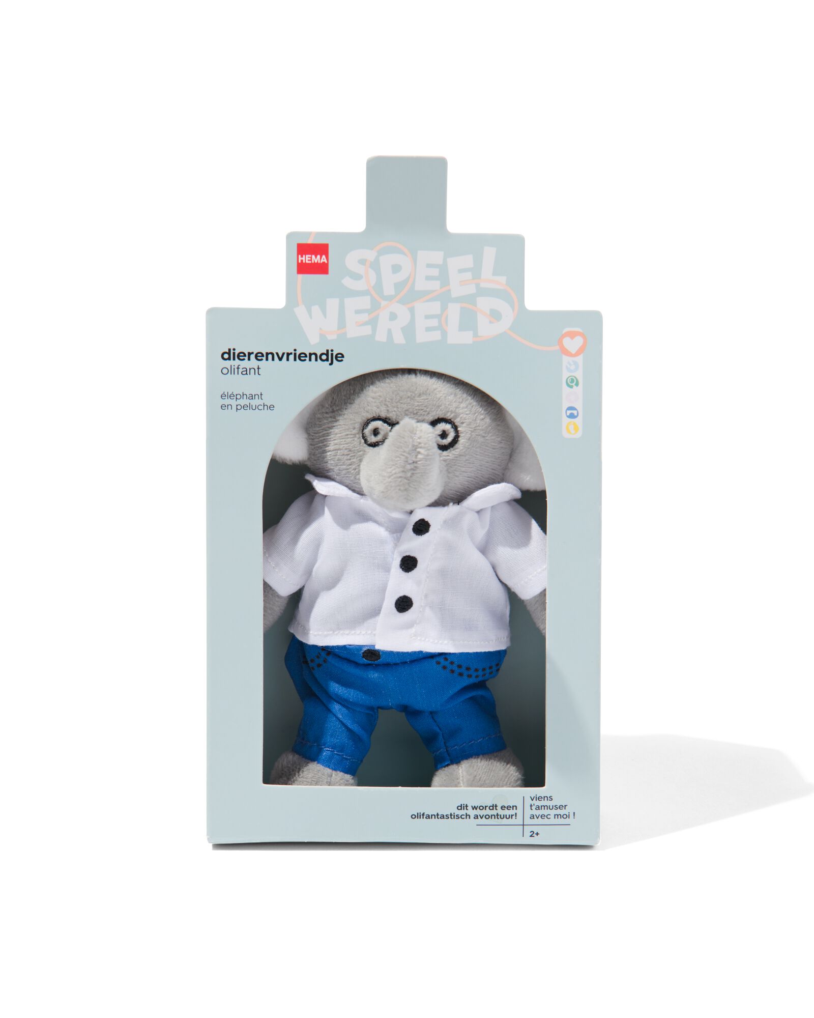 peluche &eacute;l&eacute;phant 13cm - 15100295 - HEMA