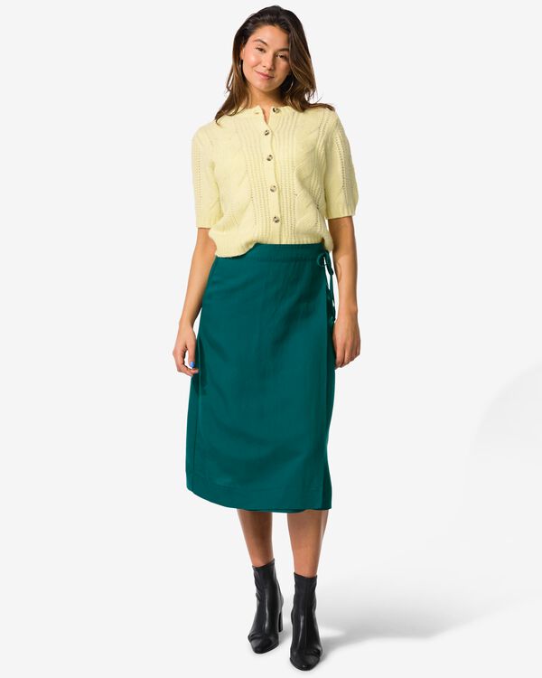 dames overslagrok Inez regular fit met overslag donkergroen donkergroen - 36207380DARKGREEN - HEMA