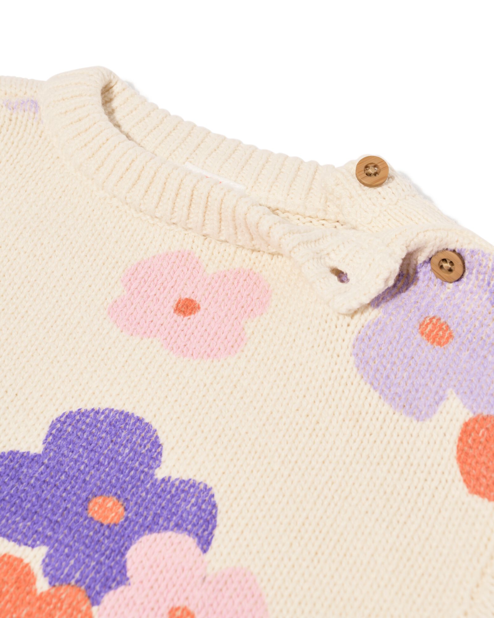 babytrui bloemen ecru - 33023770ECRU - HEMA