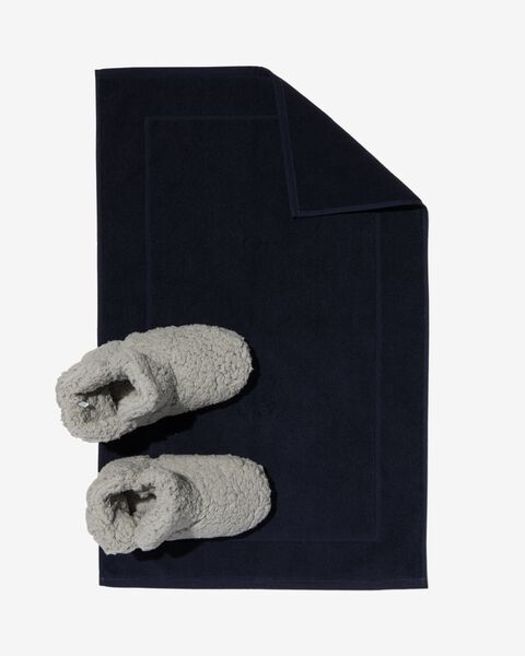 tapis de bain 50x80 qualité épaisse tissu bleu foncé - 5260027 - HEMA