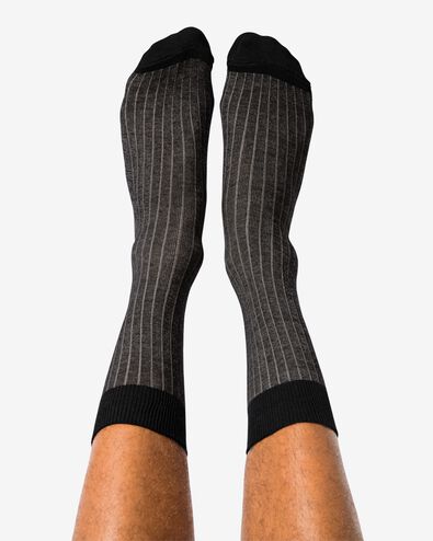 Herrensocken, gestreift schwarz schwarz - 4104600BLACK - HEMA