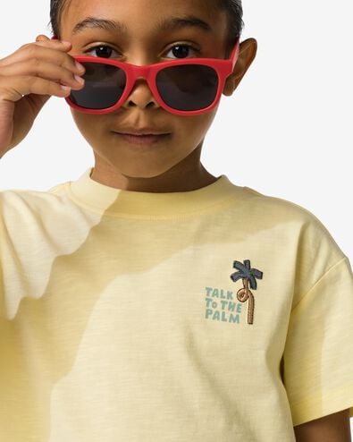 t-shirt enfant palmier jaune p&acirc;le jaune p&acirc;le - 30717505LIGHTYELLOW - HEMA