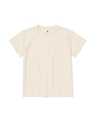 t-shirt enfant jacquard rayures &eacute;cru &eacute;cru - 30713103ECRU - HEMA