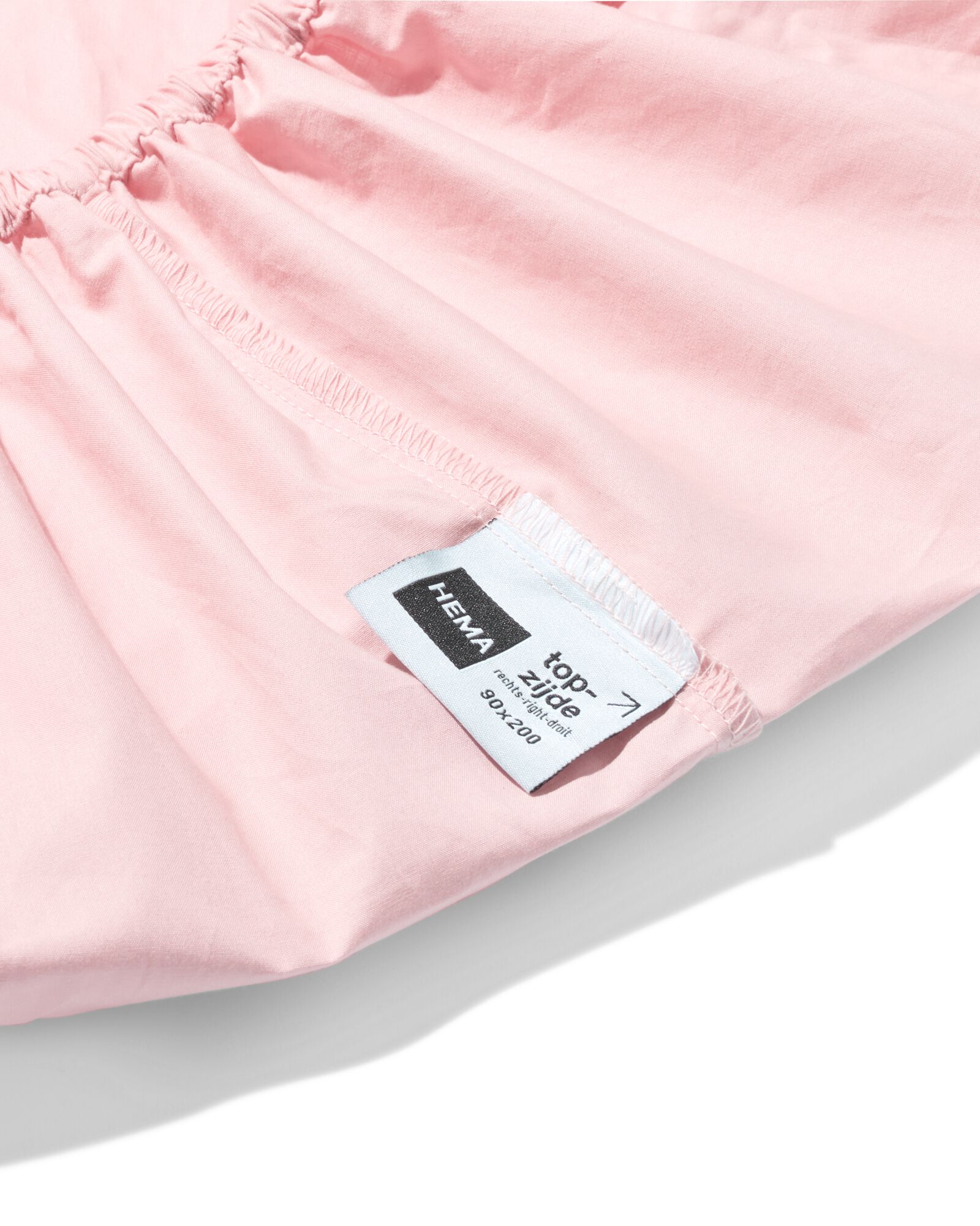 drap-housse 140x200cm coton doux rose p&acirc;le - 5160037 - HEMA