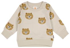 newborn sweater met beren katoen ecru ecru - 1000029165 - HEMA