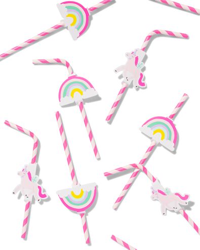 pailles en papier arc-en-ciel - lot de 10  - 14250088 - HEMA