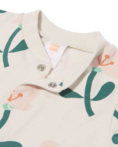 combinaison sweat nouveau-n&eacute; avec fleurs &eacute;cru - 33479910ECRU - HEMA