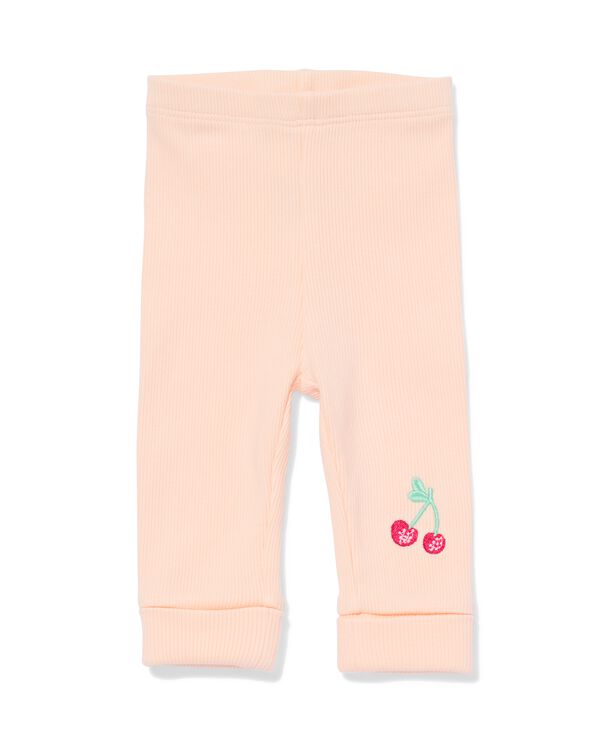 Newborn Mitwachsende Leggings, gerippt, Obst lachsfarben lachsfarben - 33444220SALMONPINK - HEMA