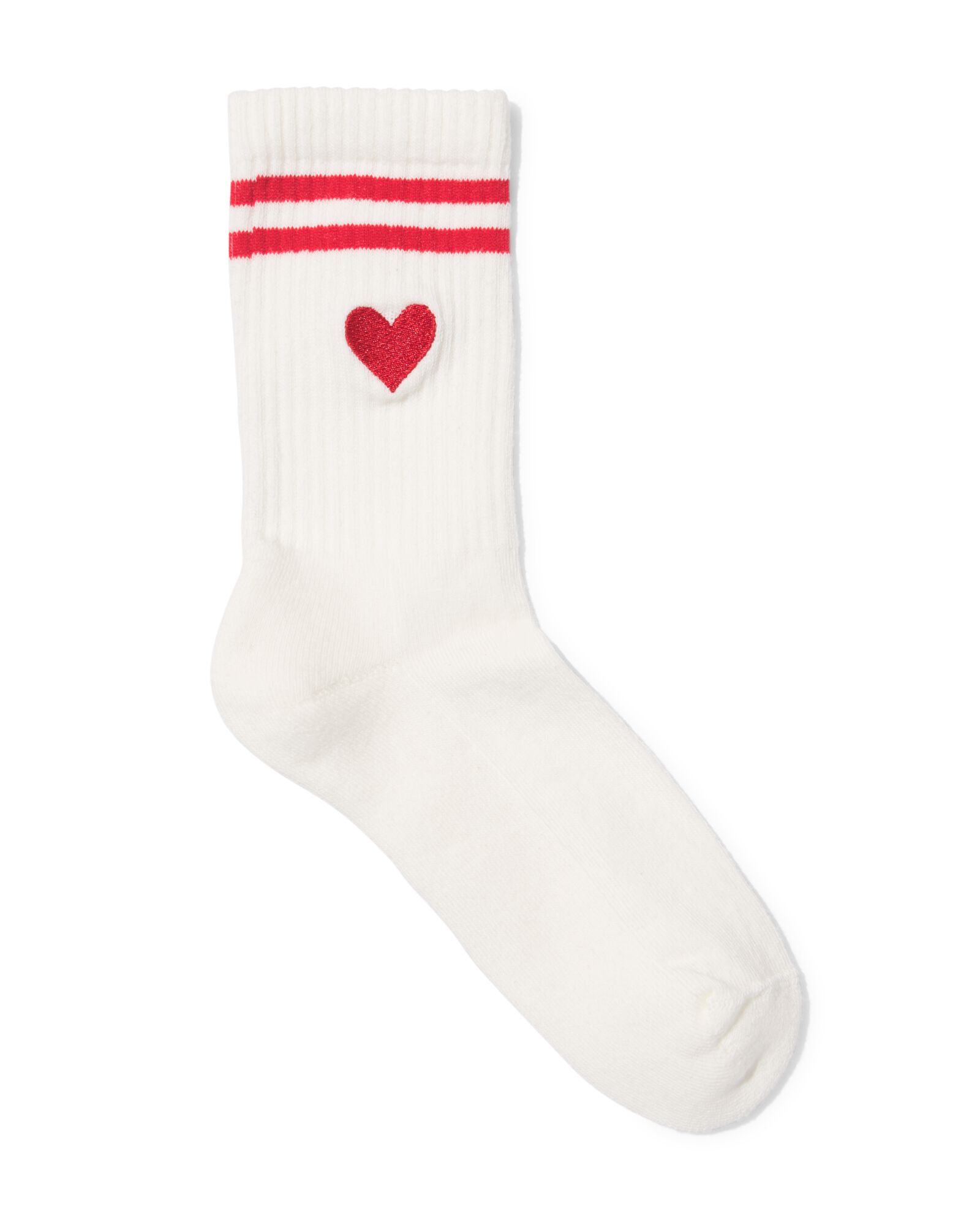 chaussettes logo HEMA et petit c&oelig;ur pour enfants et adultes blanc cass&eacute; blanc cass&eacute; - 4120620OFFWHITE - HEMA