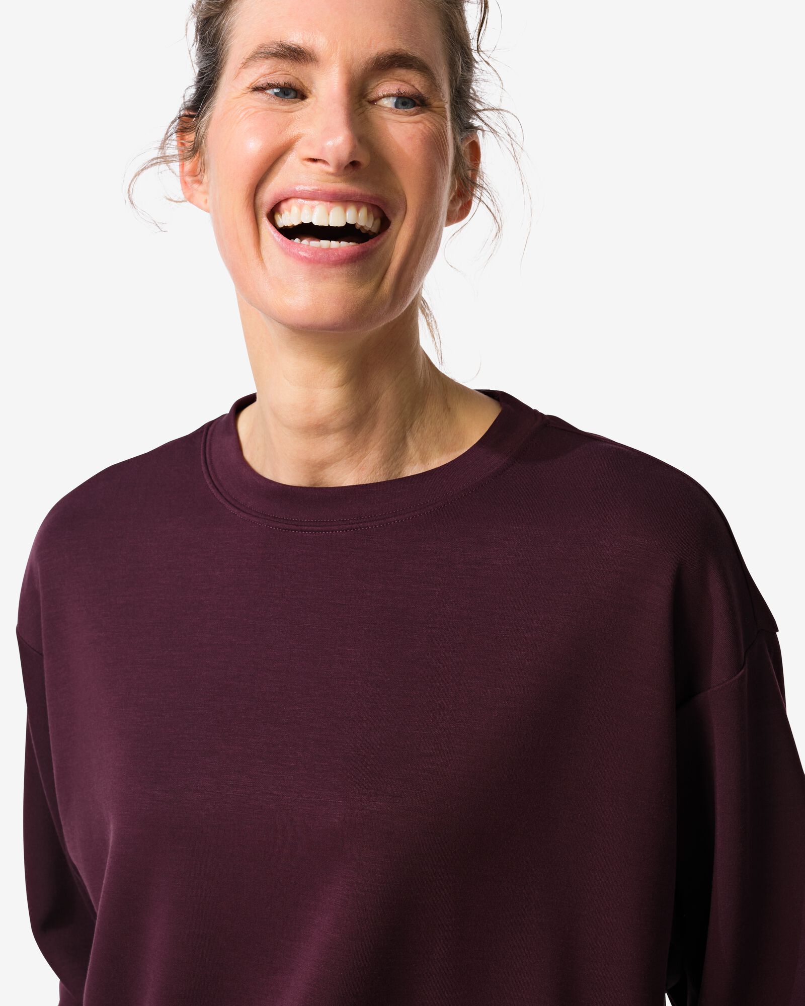 Damen-Loungepullover bordeauxrot bordeauxrot - 36000446BURGUNDYRED - HEMA