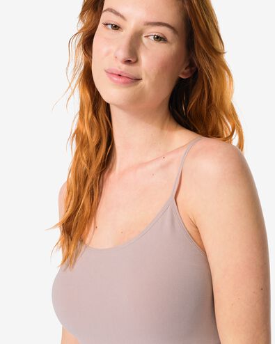 d&eacute;bardeur l&eacute;g&egrave;rement correcteur &agrave; bretelles spaghetti coton beige beige - 21540116BEIGE - HEMA