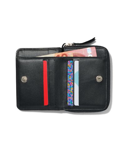 Portemonnaie, schwarz, Leder, RFID-Schutz, 9 x 11.5 cm - 18110036 - HEMA