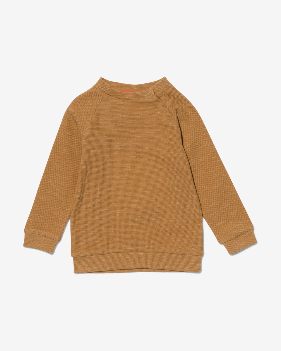 Baby-Sweatshirt, Waffeloptik braun - 1000029738 - HEMA