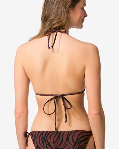 omkeerbare damesbikinitop Juul triangel zebra-blokken chocoladebruin chocoladebruin - 22360490CHOCOLATEBROWN - HEMA