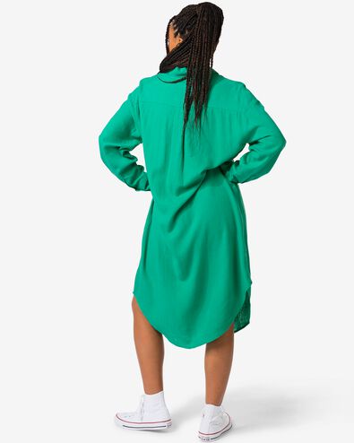 robe chemise femme Lizzy avec lin vert S - 36249546 - HEMA