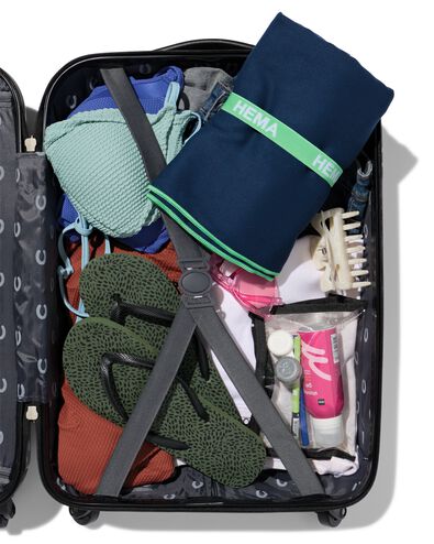 strandlaken 110x175cm microvezel donkerblauw - 5250045 - HEMA