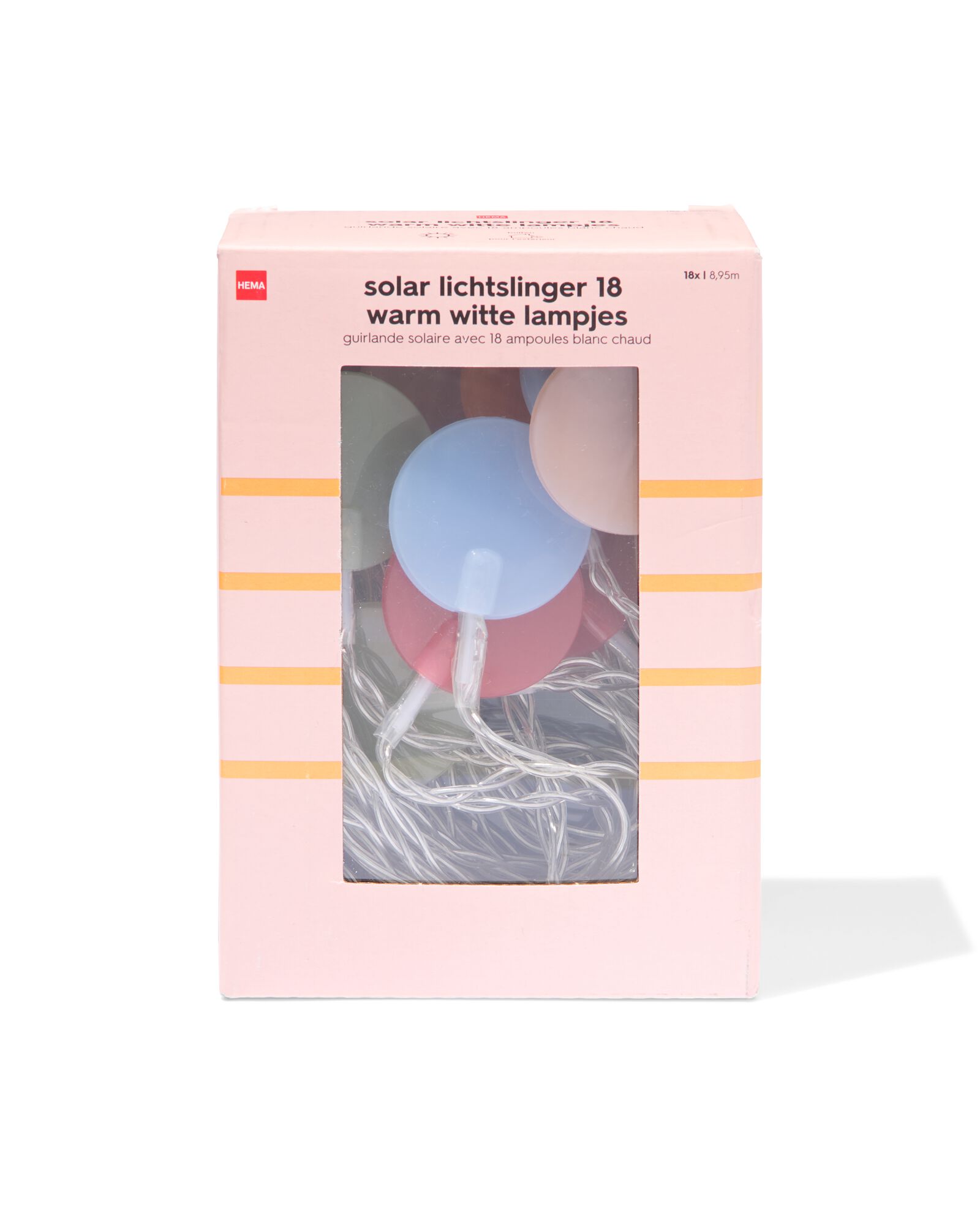 guirlande lumineuse solaire 8,95 m avec 18 lumi&egrave;res color&eacute;es pour l'ext&eacute;rieur - 41800162 - HEMA