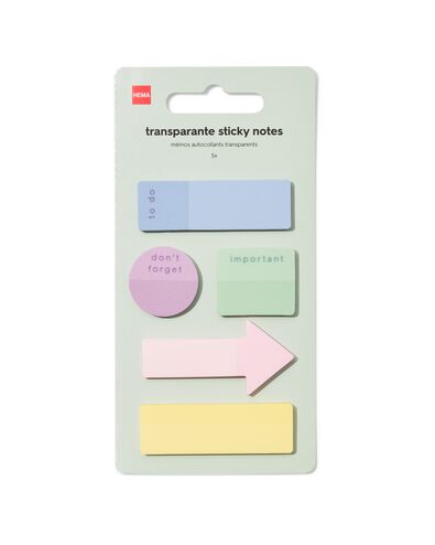 Notizbl&auml;ttchen 7,5 &times; 14,5 cm transparent &ndash; 5 St&uuml;ck - 14103715 - HEMA