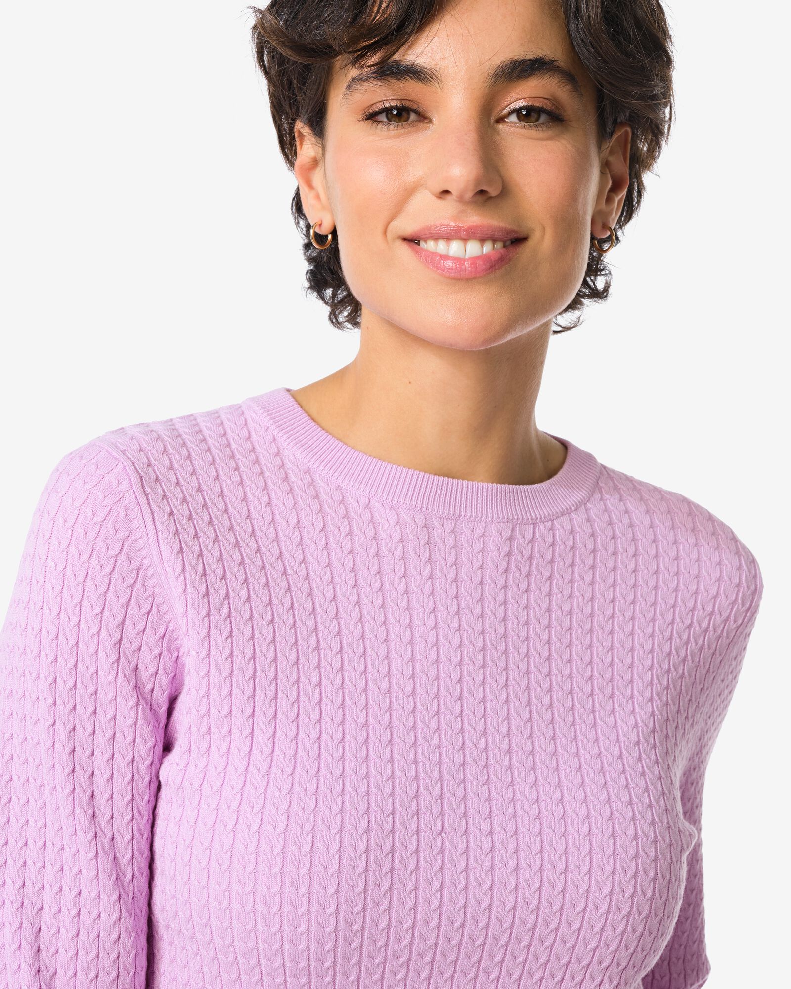 Damen-Pullover, Livia, Zopfmuster lila - 36205280LILAC - HEMA