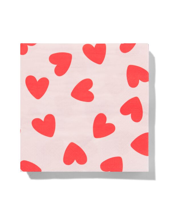 serviettes c&oelig;ur 33x33cm - lot de 20 - 14250200 - HEMA