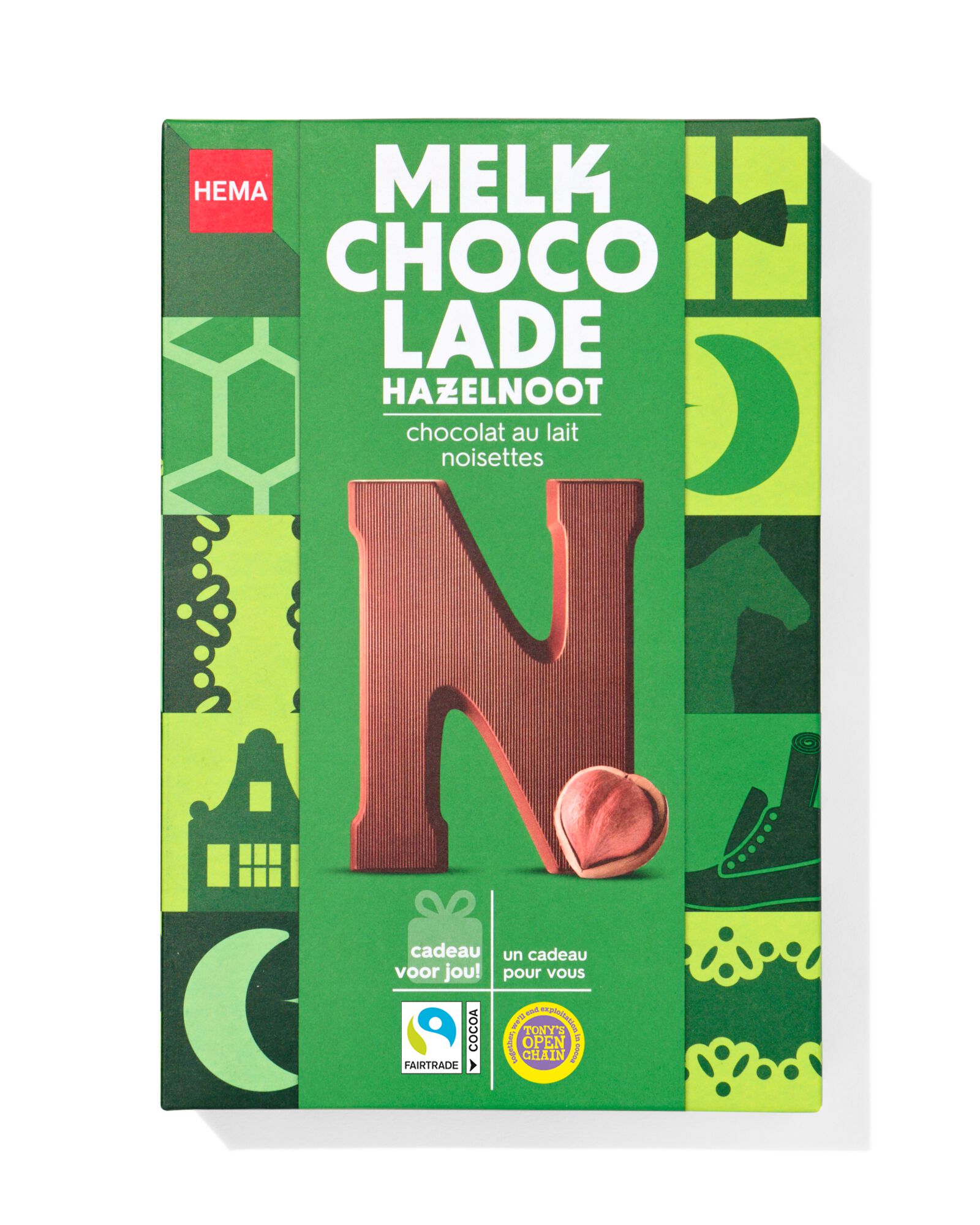 lettre en chocolat au lait noisette N 140g - 24414114 - HEMA