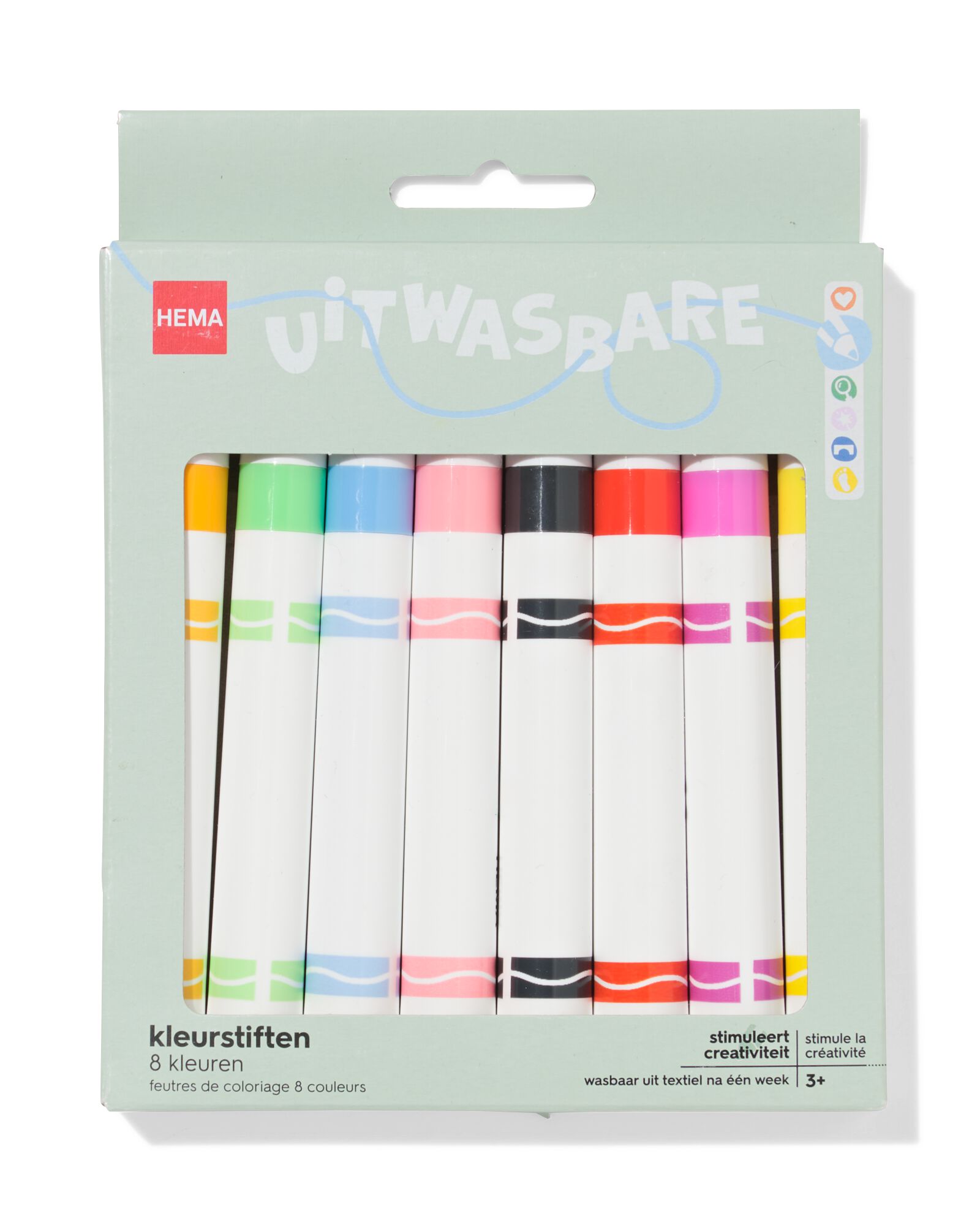 Auswaschbare Stifte &ndash; 8 St&uuml;ck - 15900178 - HEMA