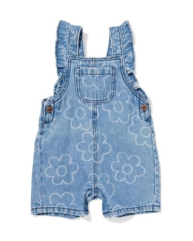 Baby-Jeanslatzhose mit Blumen jeansfarben - 33008370DENIM - HEMA