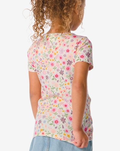 t-shirt enfant avec fleurs rose 158/164 - 30864156 - HEMA