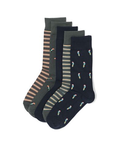 chaussettes homme animaux - 5 paires bleu fonc&eacute; bleu fonc&eacute; - 4151005DARKBLUE - HEMA