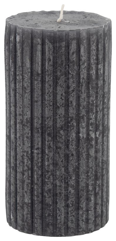bougie rustique en relief noir noir - 1000025605 - HEMA