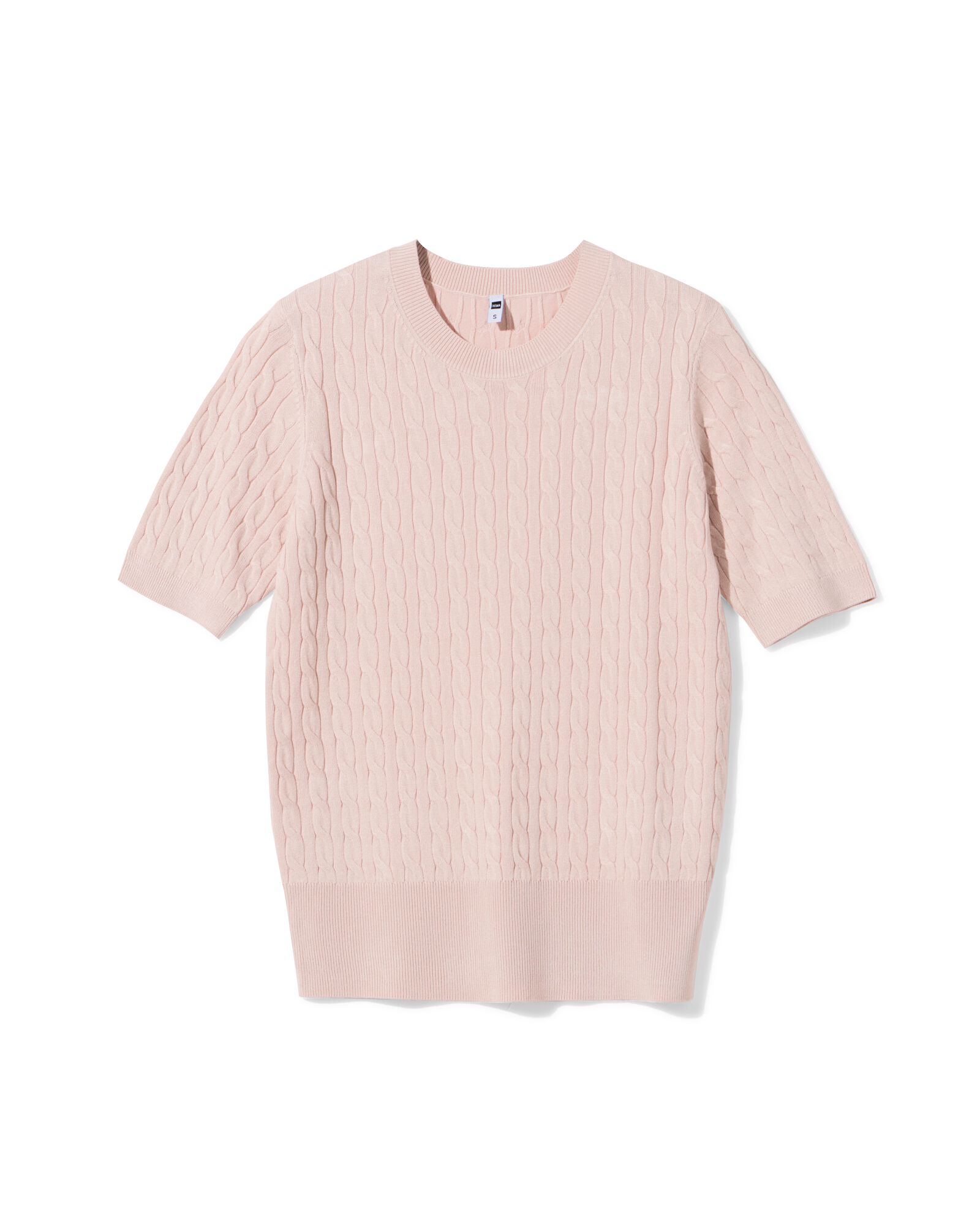 Damenpullover mit Zopfmuster Fally lachsfarben lachsfarben - 36201560SALMONPINK - HEMA