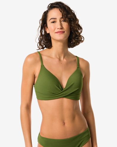 haut de bikini sans armatures femme vert arm&eacute;e - 1000030436 - HEMA