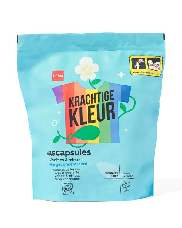 wascapsules kleur eco viooltjes en mimosa - 20 stuks - 20520071 - HEMA