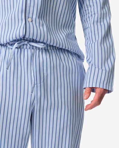 pyjama homme Palle popeline ray&eacute; bleu moyen bleu moyen - 23686210MIDBLUE - HEMA