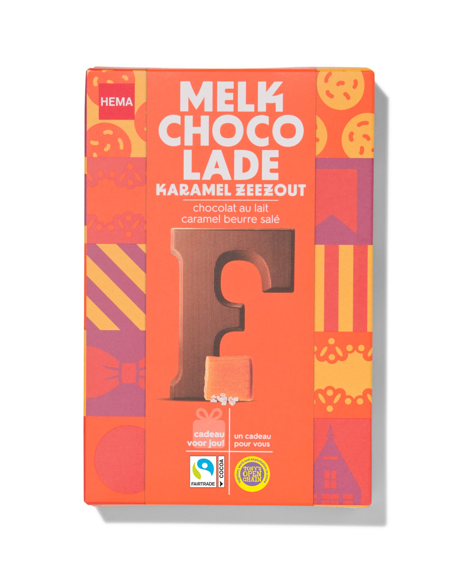 lettre chocolat lait caramel sel de mer F 135g - 24415106 - HEMA