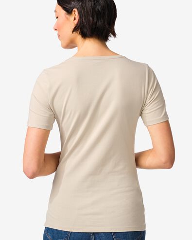 Damen-T-Shirt, enge Passform, Rundhals sandfarben sandfarben - 36310160SAND - HEMA