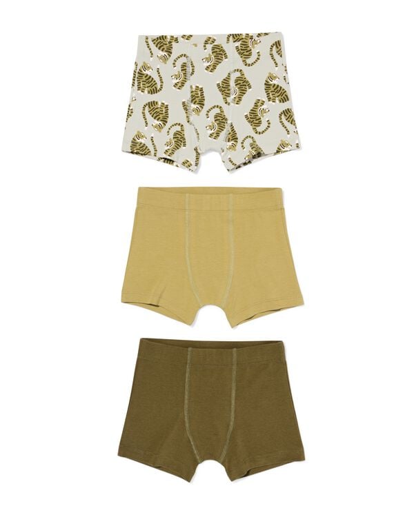 kinderboxers - 3 stuks olijf - 19203160OLIVE - HEMA