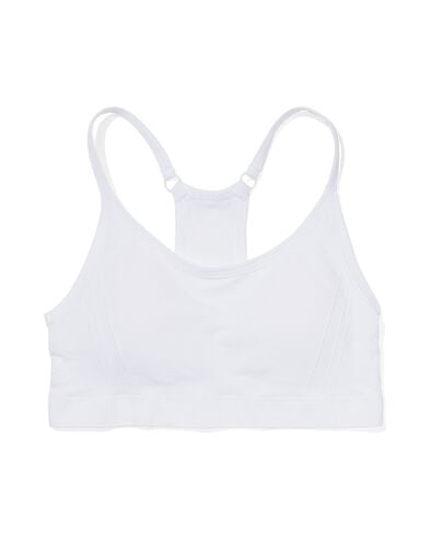 voorgevormde sporttop light support zonder beugel naadloos wit wit - 21770140WHITE - HEMA