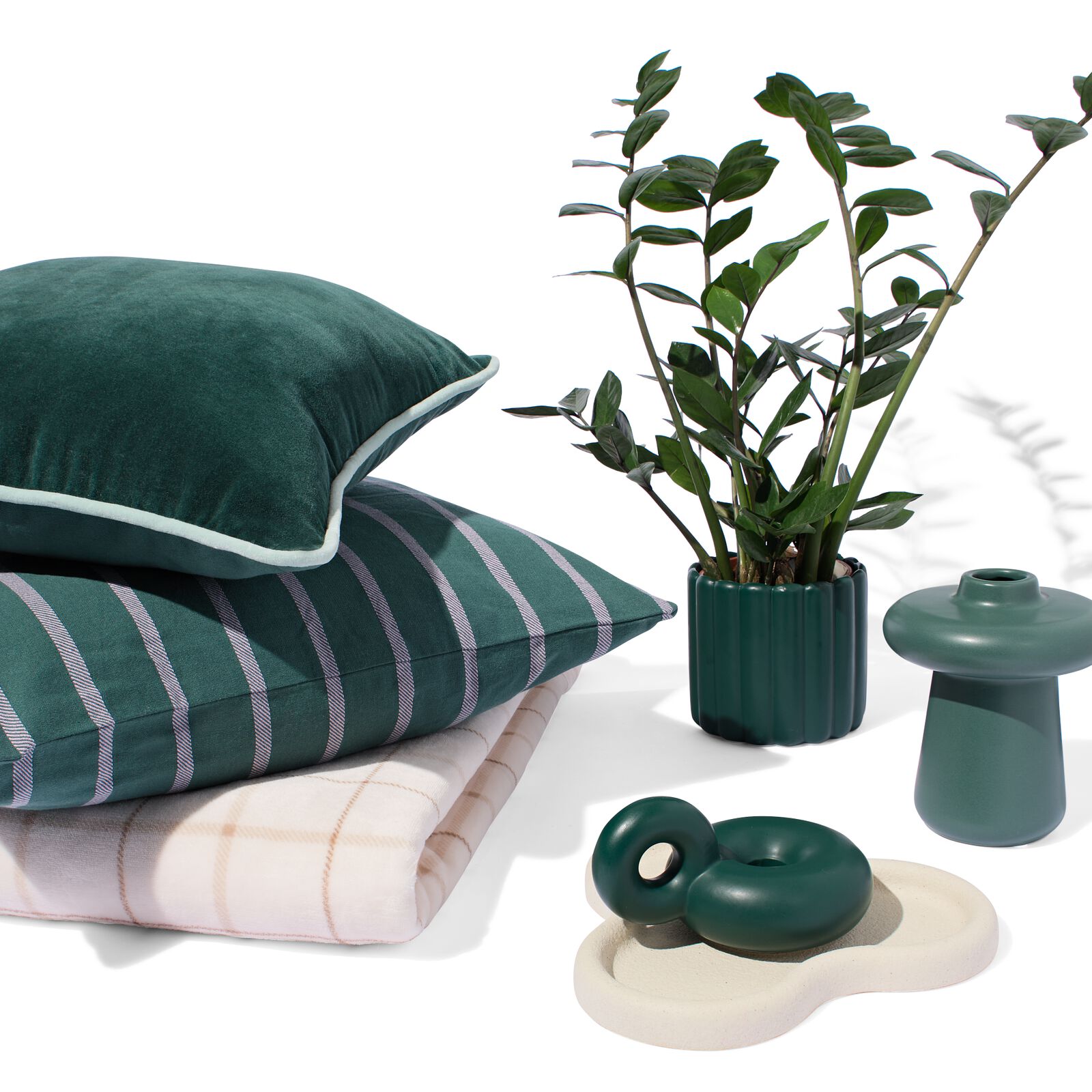 bougeoir M verre vert - 13324093 - HEMA
