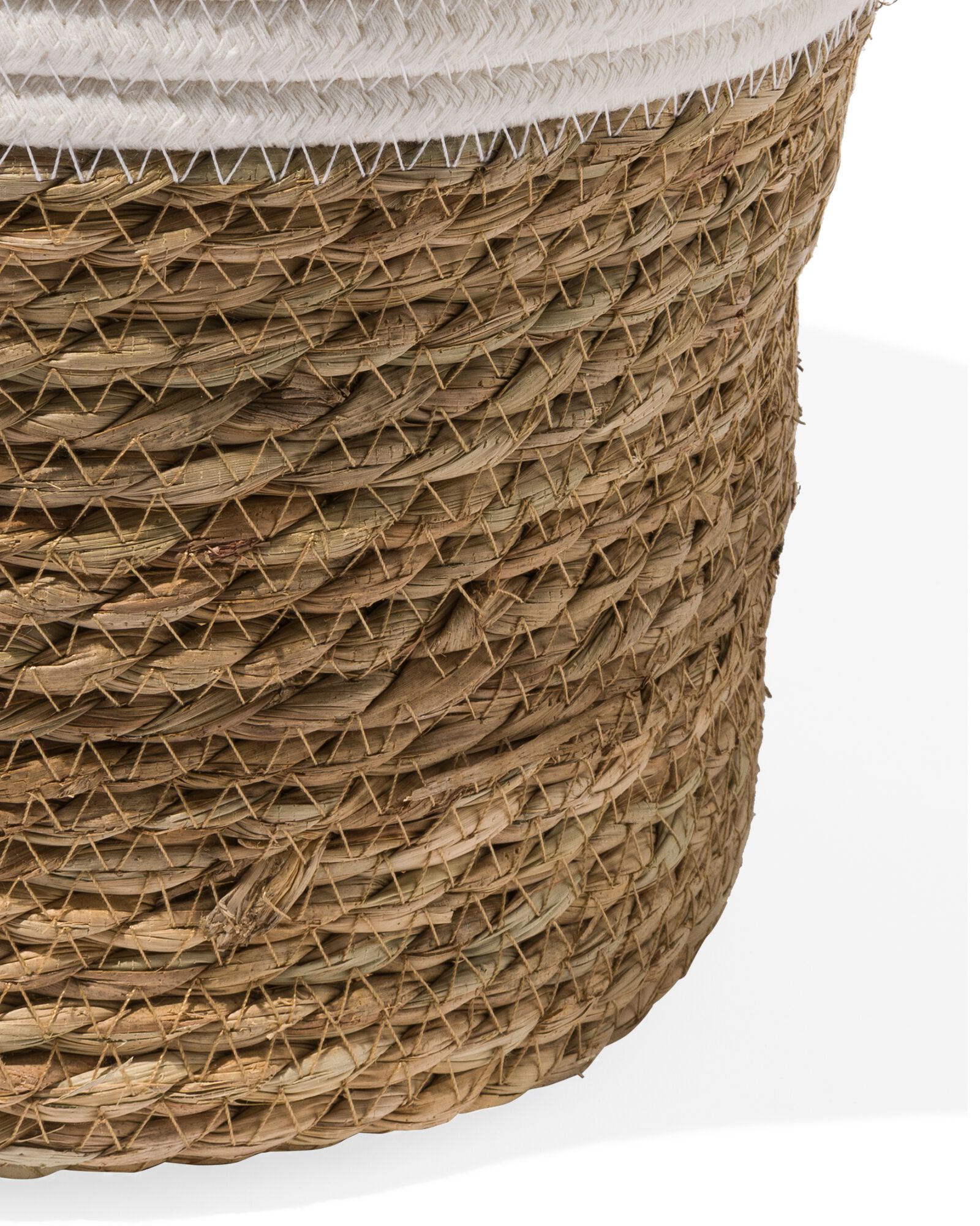 mand Ø28x28 naturel/wit - 39812460 - HEMA
