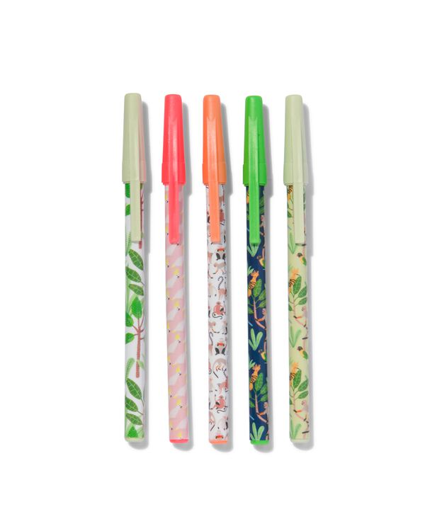 ensemble de 5 stylos jungle - 14590377 - HEMA