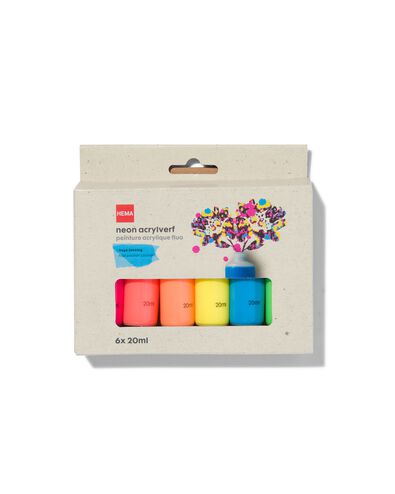 peinture acrylique fluo 6 x 20&nbsp;ml - 60720098 - HEMA