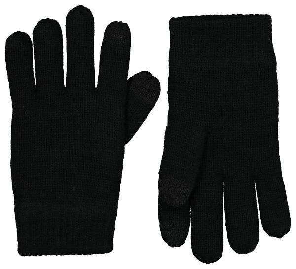 Kinder-Touchscreen-Handschuhe, gestrickt schwarz schwarz - 1000020801 - HEMA