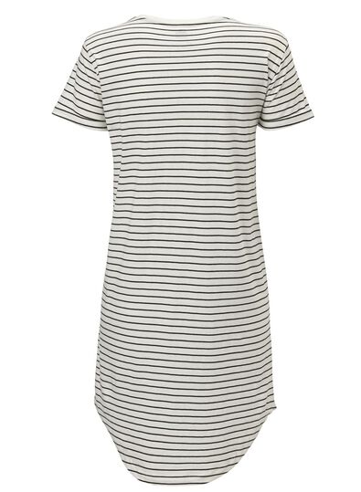chemise de nuit femme en coton noir/blanc noir/blanc - 1000011783 - HEMA