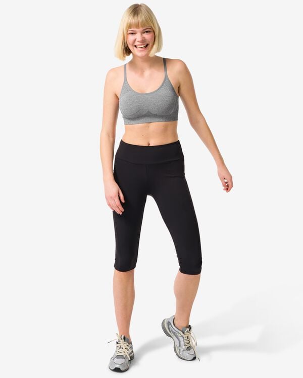 dames sportlegging capri zwart zwart - 36020327BLACK - HEMA
