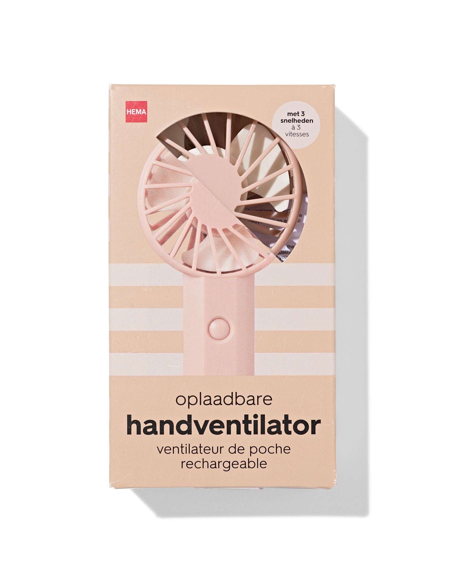 Wiederaufladbarer Handventilator, 7 &times; 22 cm, Rosa - 41800435 - HEMA
