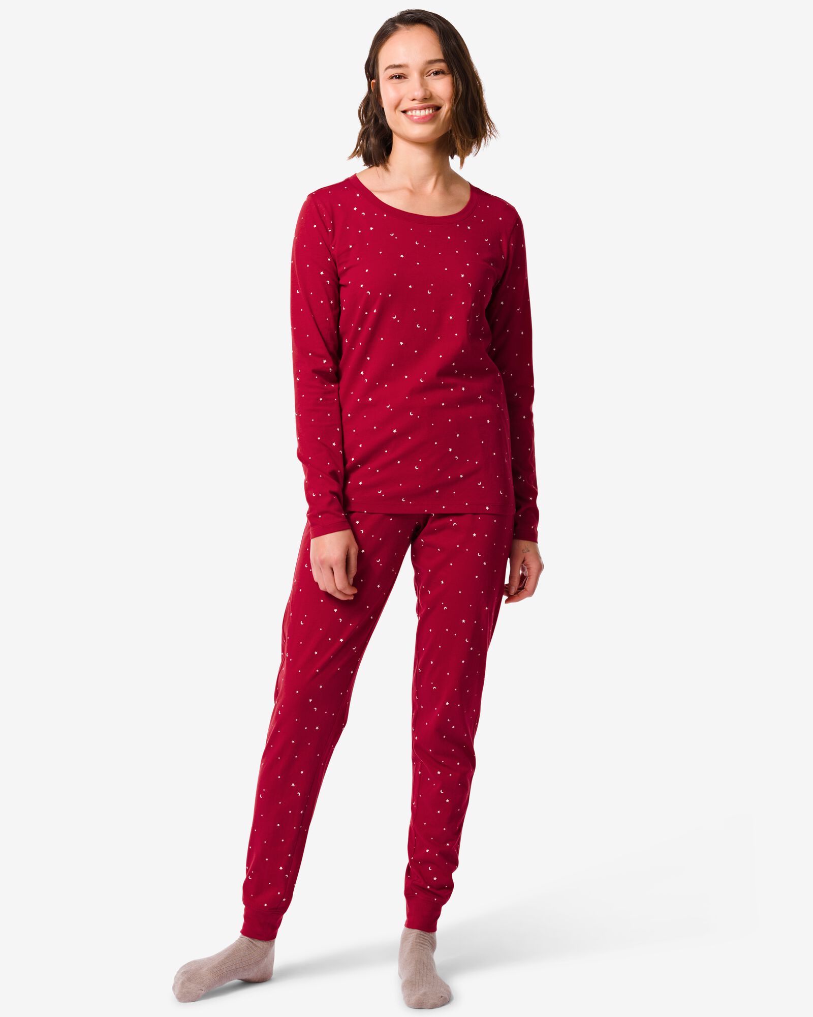 PYJAMA Femme - Homewear Ensemble Pyjamas coton Manche longue Confortable -  rouge XY™