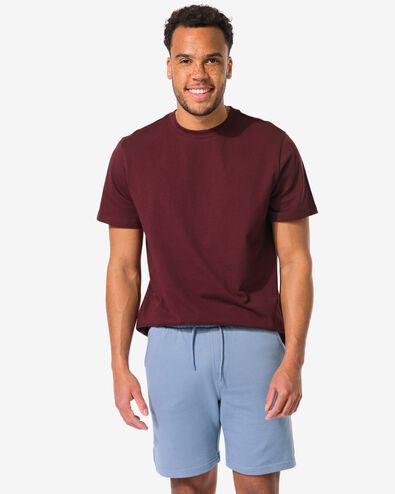 t-shirt homme regular rouge foncé rouge foncé - 2190360DARKRED - HEMA